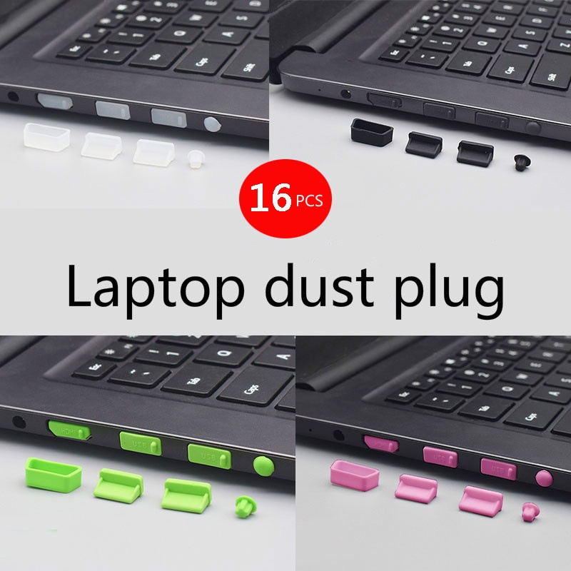 16pcs/set Colorful Silicone Anti Dust Plug Cover Stopper Laptop dust plug laptop dustproof usb dust plug Computer