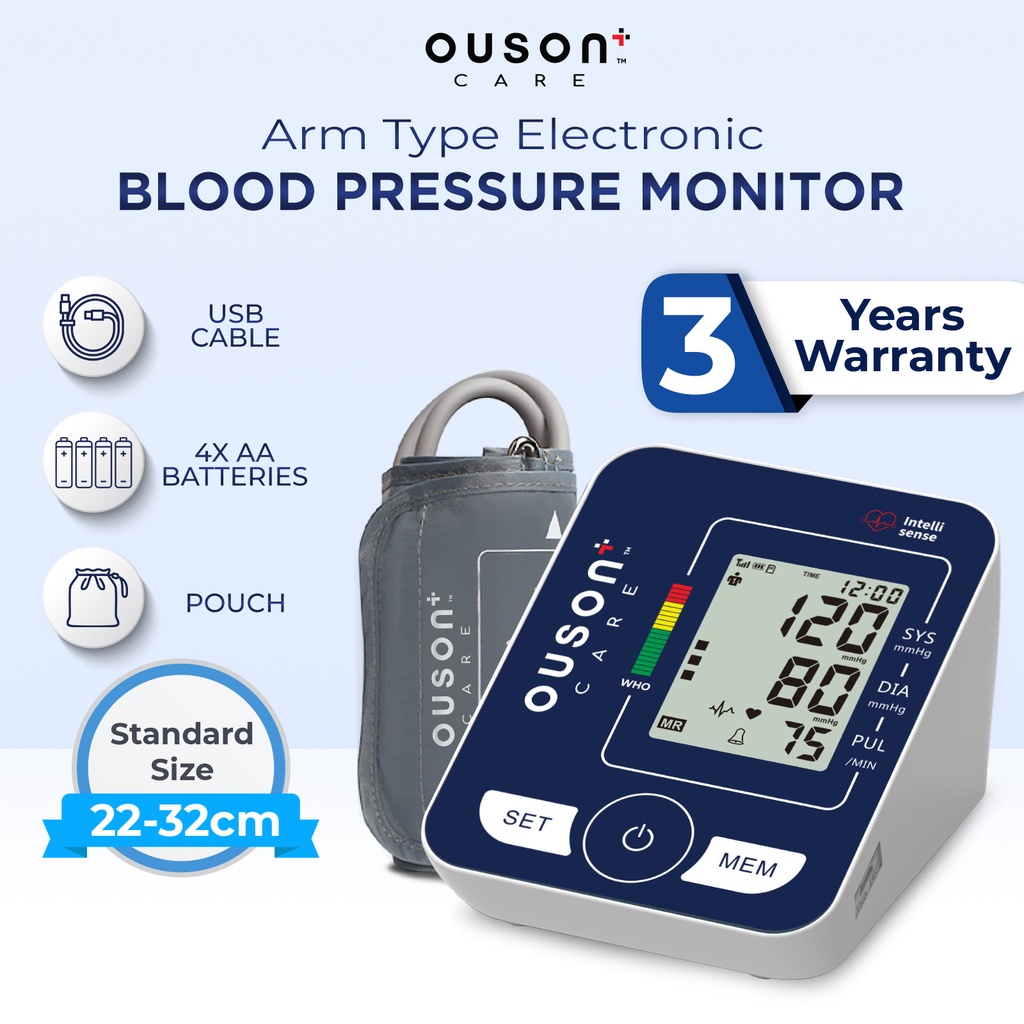 [LOCAL STOCKS] OUSON+ CARE DIGITAL BLOOD PRESSURE AND HEART BEAT MONITOR WITH ARM CUFF LCD DISPLAY