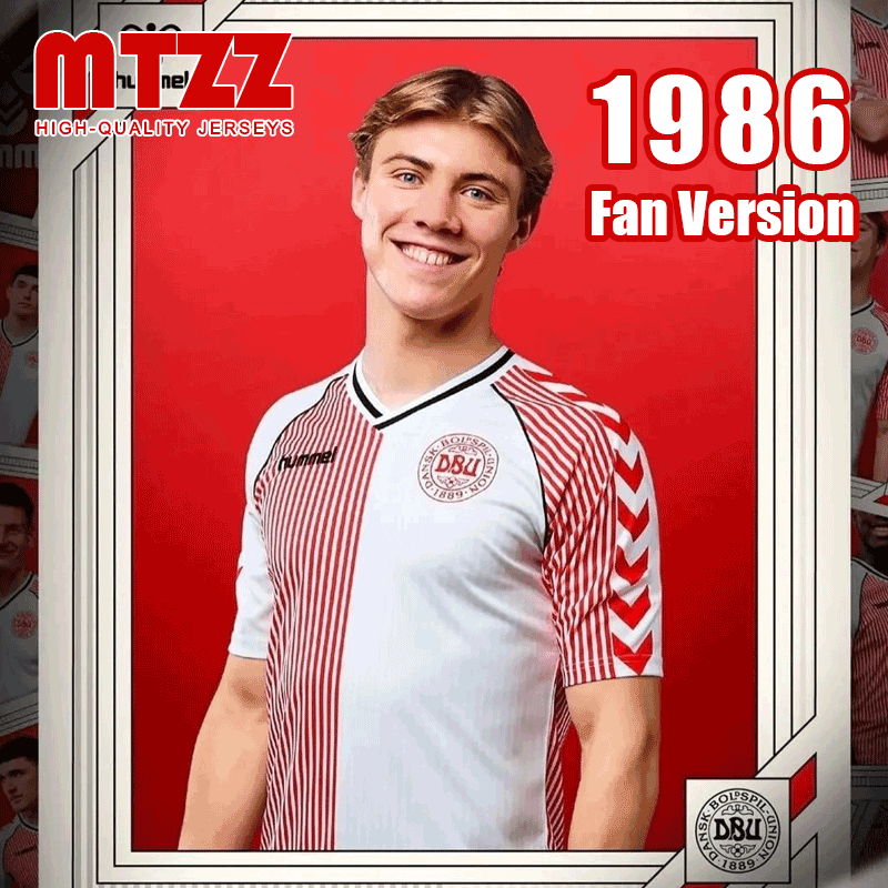 MTZZ 1986 Denmark Retro Jersey Home Away Men Football Uniform Customized 86 Soccer T Shirt Fan Version