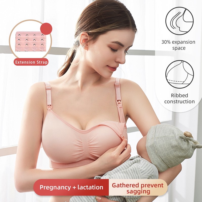 S Ladies Breathable Comfortable Wireless Pregnant Women Baby Mom Nursing Underwear